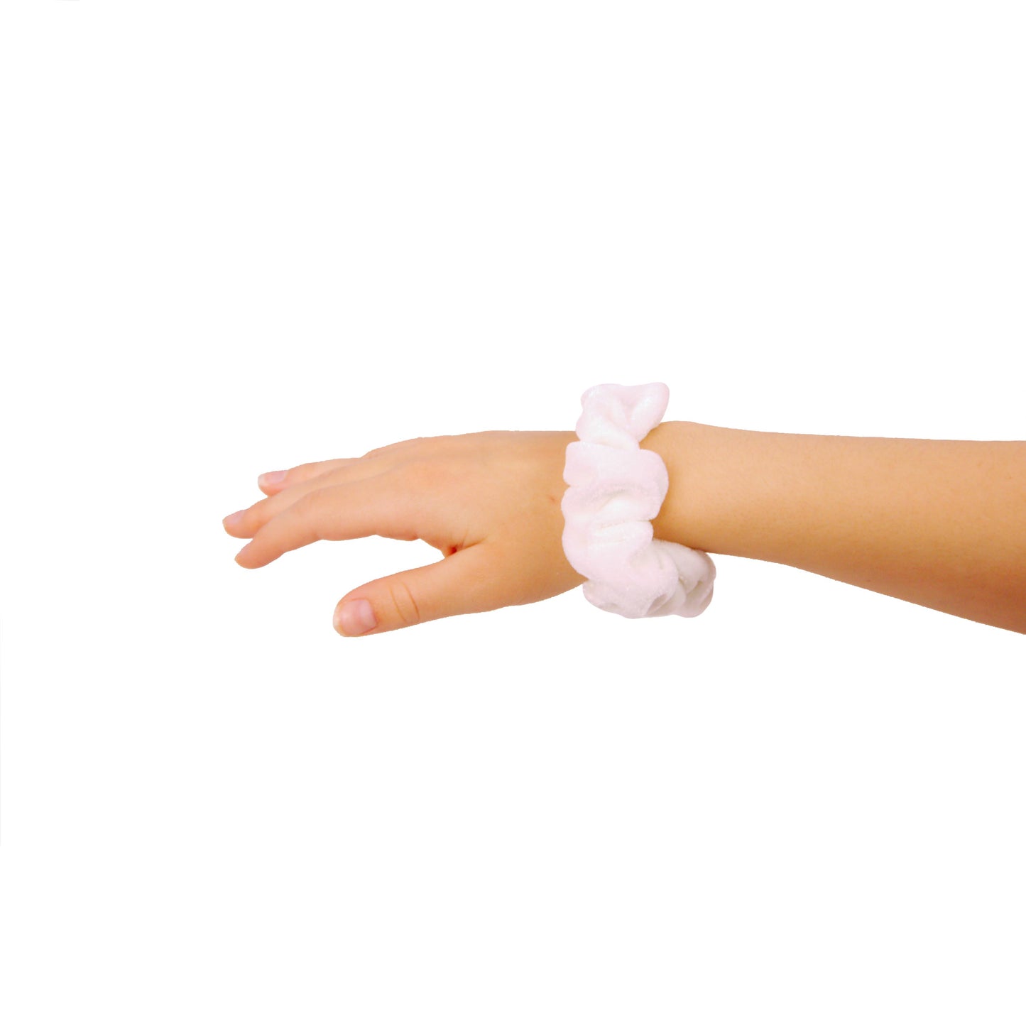 Amelia Beauty, White Velvet Scrunchies, 3.5in Diameter, Gentle on Hair, Strong Hold, No Snag, No Dents or Creases. 8 Pack