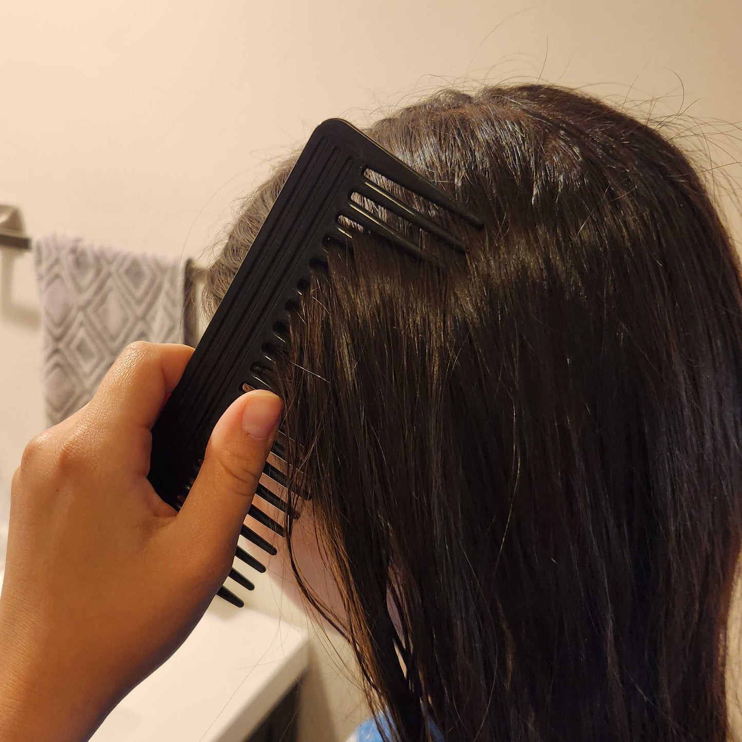 Amelia Beauty, 6in Black Plastic Wide Tooth Detangling Rake Comb, Made in USA, Professional Grade Comb, Portable Salon Barber Shop Black Everyday Styling Rake Comb Hair Styling Tool, 6"x2.25", 2 Pack