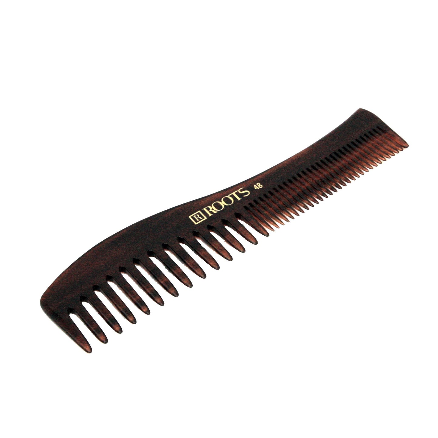 7.75in Roots 48 Cellulose Acetate Curved Styling Comb - CLOSEOUT, LIMITED STOCK AVAILABLE