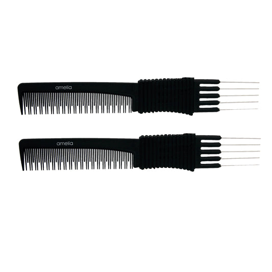 7.75 Stainless Lift/Tease Carbon Comb (2 Pack) - CLOSEOUT, LIMITED STOCK AVAILABLE