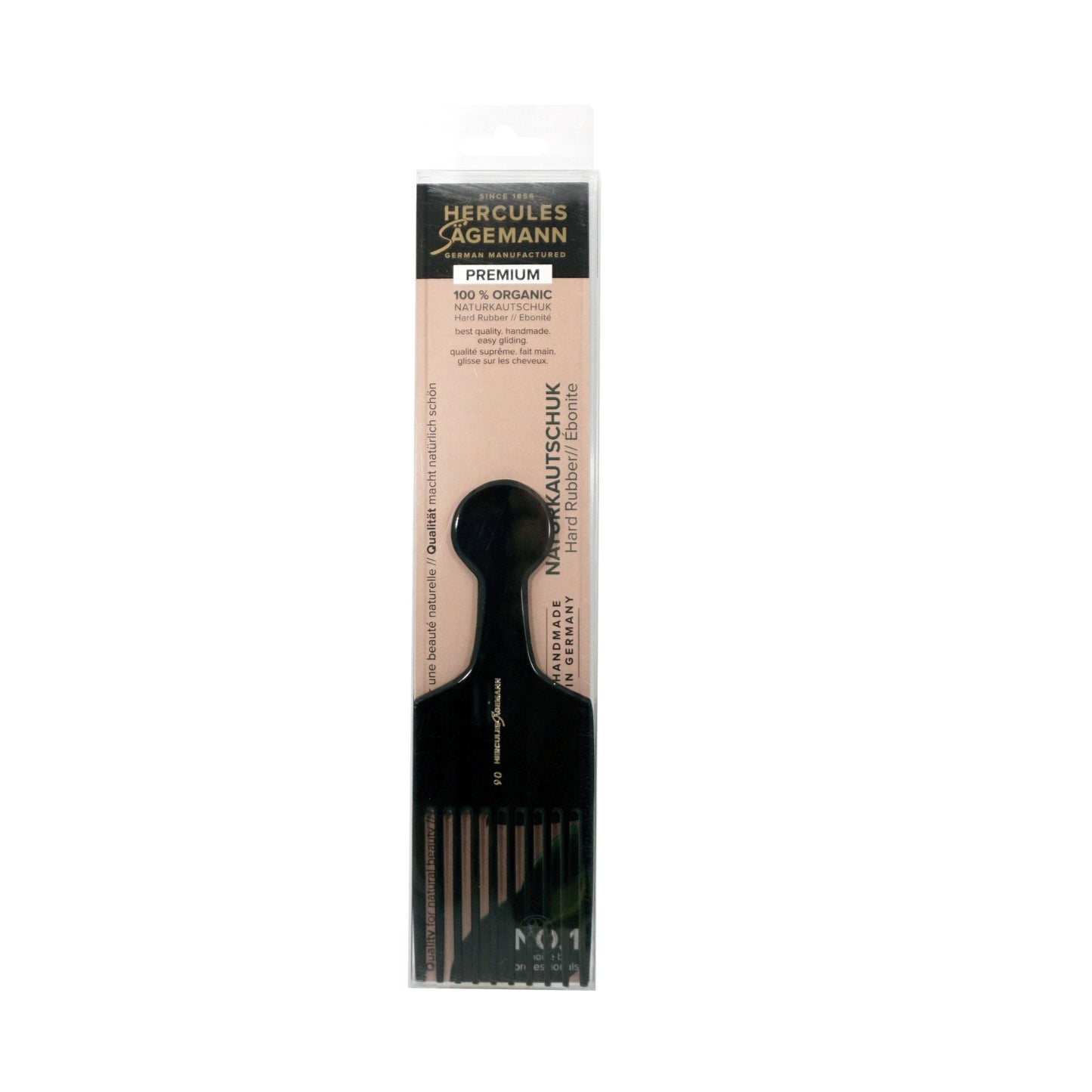 6.75in Hard Rubber Pick Comb, Hercules Sagemann 90