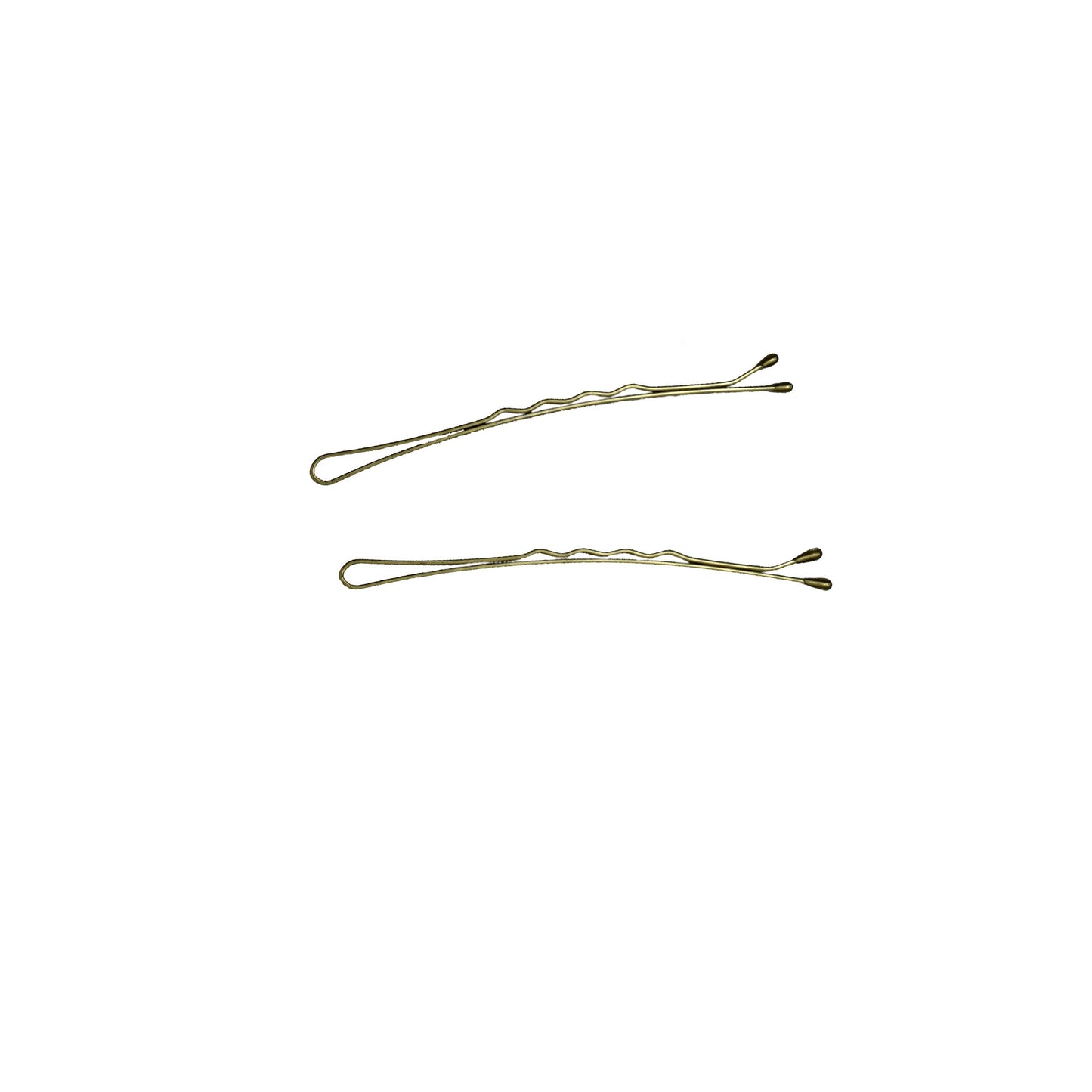 180, Brassed Color, 2.8in (7.0cm), Italian Made Jumbo Bobby Pins, Recloseable Stay Clean and Organized Container