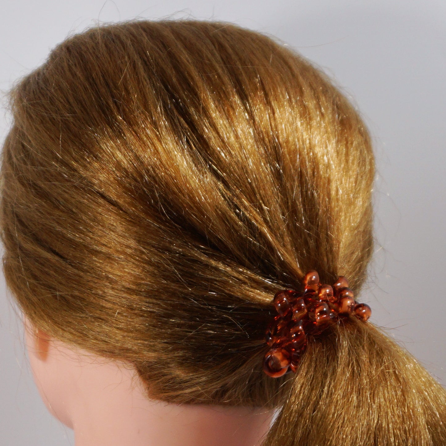 Amelia Beauty Products 8 Large Smooth Elastic Hair Coils, 2. 5in Diameter Thick Spiral Hair Ties, Gentle on Hair, Strong Hold and Minimizes Dents and Creases, Clear and Brown