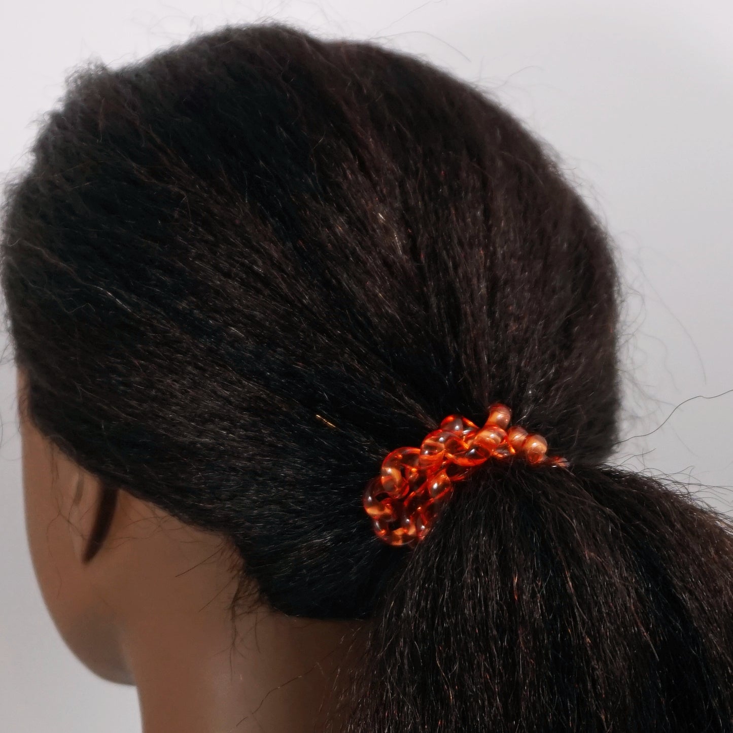 Amelia Beauty Products 8 Large Smooth Shiny Center Elastic Hair Coils, 2. 5in Diameter Thick Spiral Hair Ties, Gentle on Hair, Strong Hold and Minimizes Dents and Creases, Pink, Yellow and Orange Mix