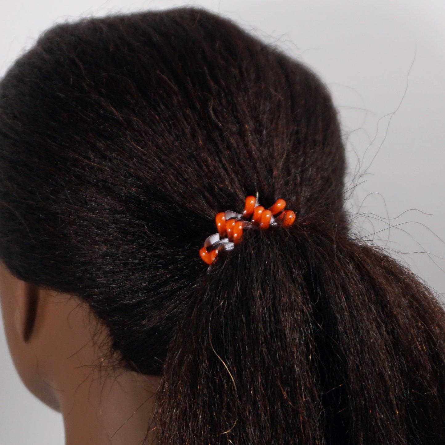 Amelia Beauty Products 8 Medium Elastic Hair Coils, 2.0in Diameter Thick Spiral Hair Ties, Gentle on Hair, Strong Hold and Minimizes Dents and Creases, Brown and White Mix
