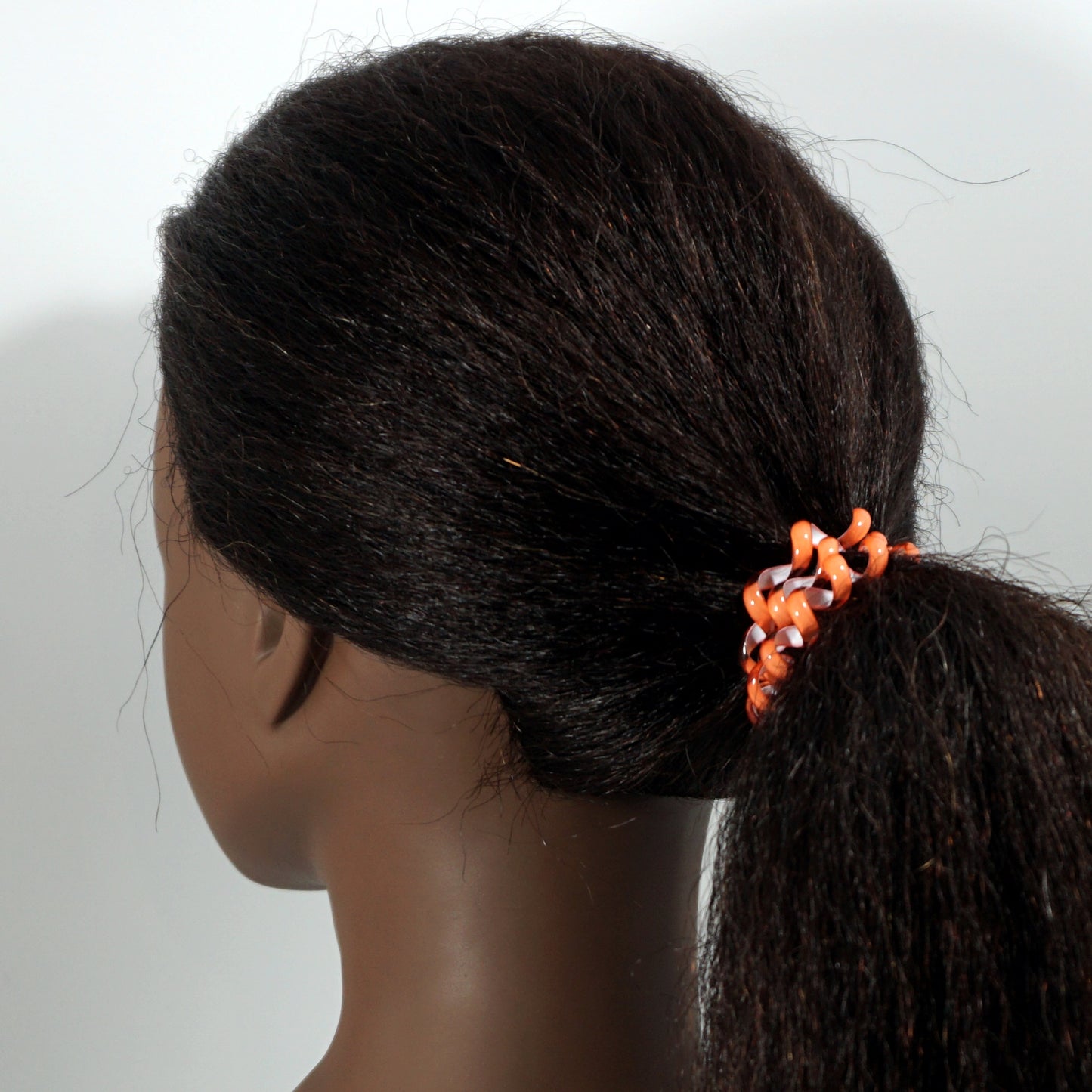 Amelia Beauty Products 8 Medium Elastic Hair Coils, 2.0in Diameter Thick Spiral Hair Ties, Gentle on Hair, Strong Hold and Minimizes Dents and Creases, Pink, Orange and White Mix