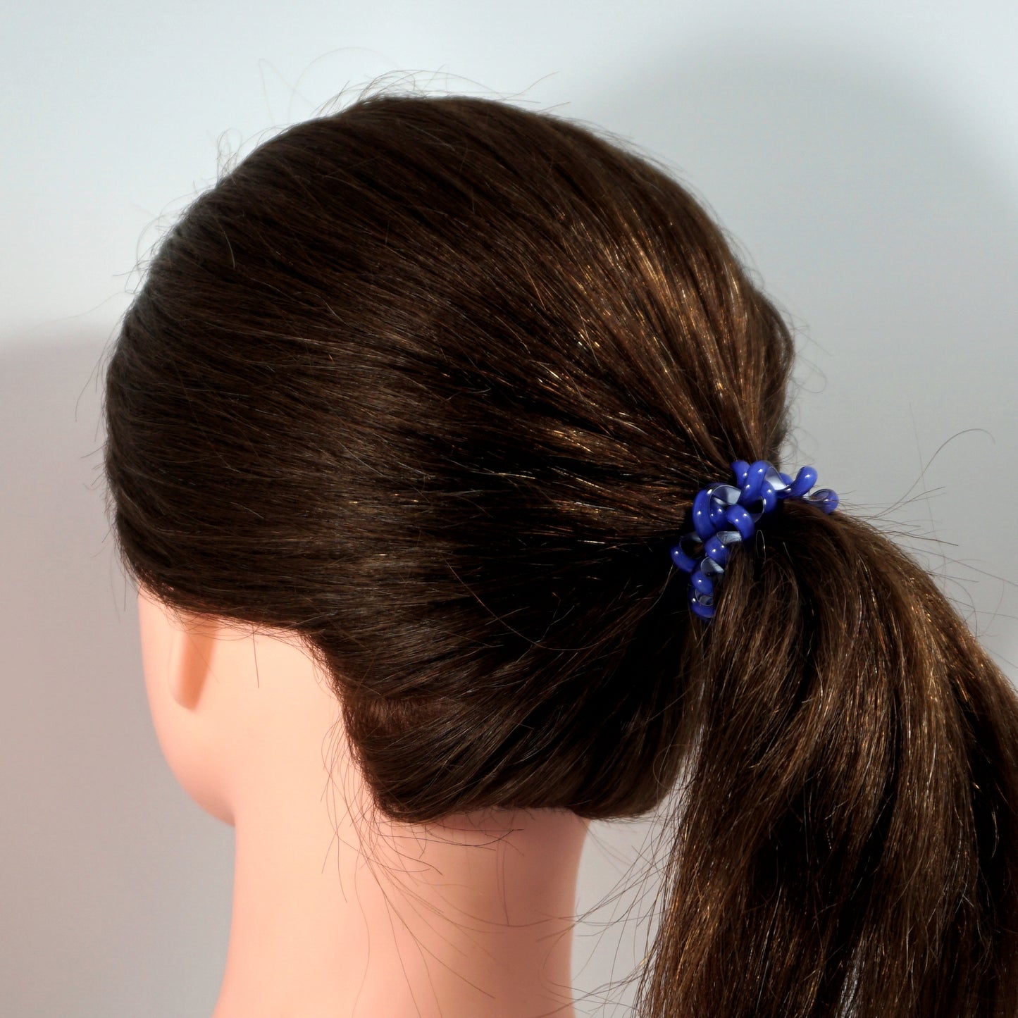 Amelia Beauty Products 8 Medium Elastic Hair Coils, 2.0in Diameter Thick Spiral Hair Ties, Gentle on Hair, Strong Hold and Minimizes Dents and Creases, Violet and White Mix