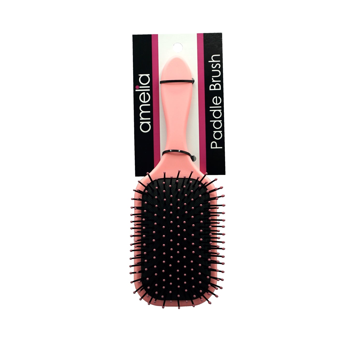 9.5in Paddle Cushion Brush - Nylon Bristles, Pink - CLOSEOUT, LIMITED STOCK AVAILABLE
