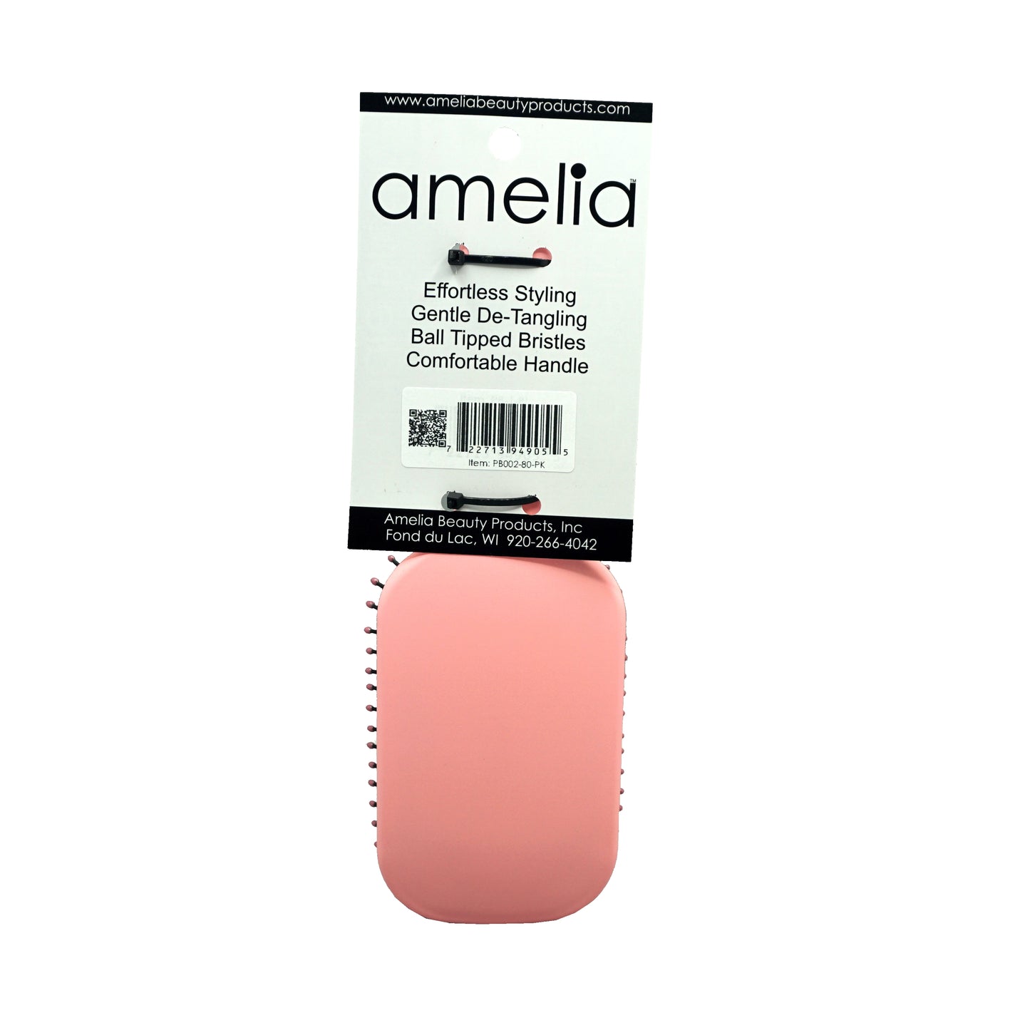 9.5in Paddle Cushion Brush - Nylon Bristles, Pink - CLOSEOUT, LIMITED STOCK AVAILABLE