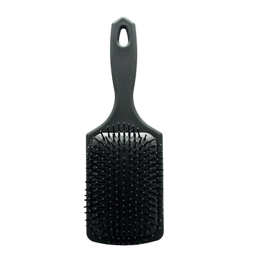 9.5in Paddle Cushion Brush with Hang Hole - Nylon Bristles, Black - CLOSEOUT, LIMITED STOCK AVAILABLE
