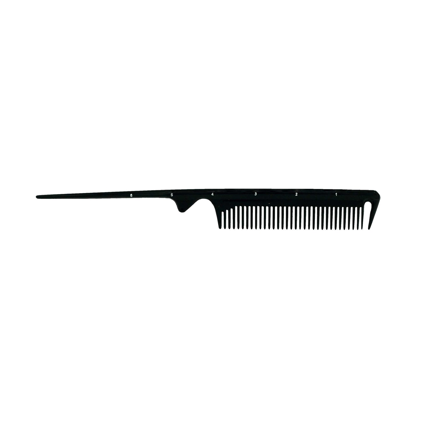 Pegasus 132, 8.5in Hard Rubber Course Tooth Rat Tail Comb with Sectioning, Smooth Edges, Anti Static, Heat and Chemically Resistant, Great for Parting, Coloring Hair | Peines de goma dura - Black