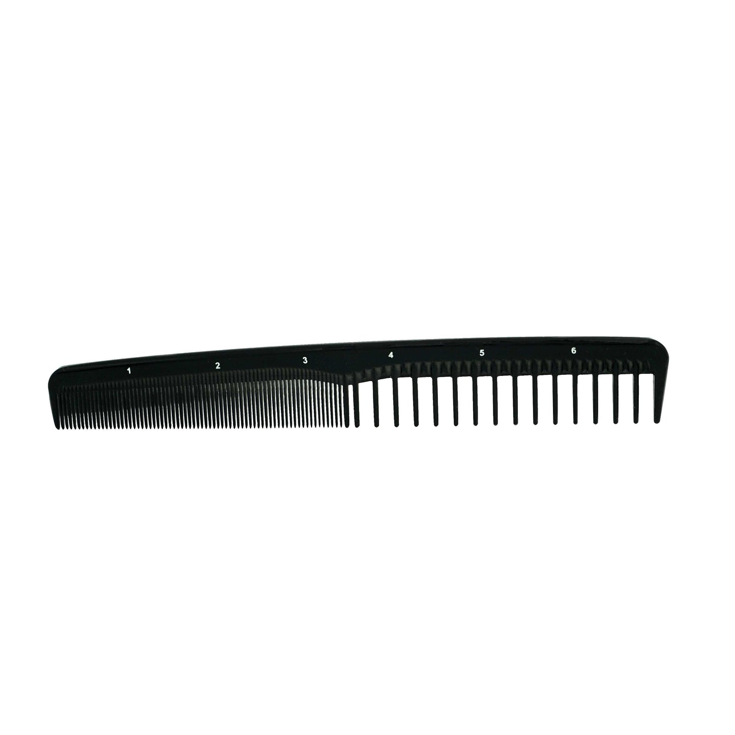 Pegasus 204, 7in Hard Rubber Hair Trimming/Cutting Com with Extra Course/Fine Teeth, Anti Static, Heat and Chemically Resistant, Wet Hair, Everyday Grooming Comb | Peines de goma dura - Black