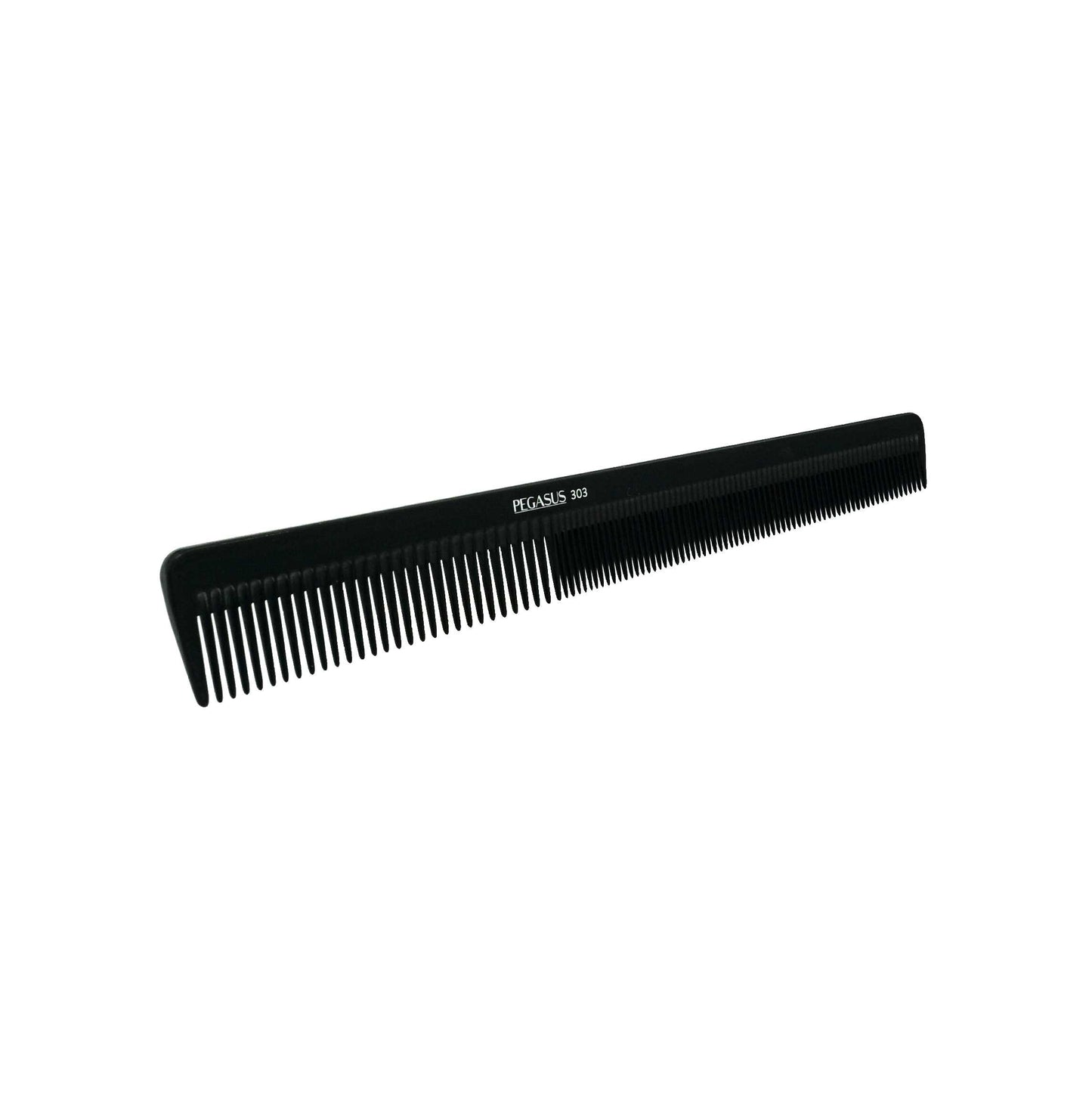 Pegasus 303, 6.5in Hard Rubber Heavy Barber Comb, Handmade, Seamless, Smooth Edges, Anti Static, Heat and Chemically Resistant, Wet Hair, Everyday Grooming Comb | Peines de goma dura - Black
