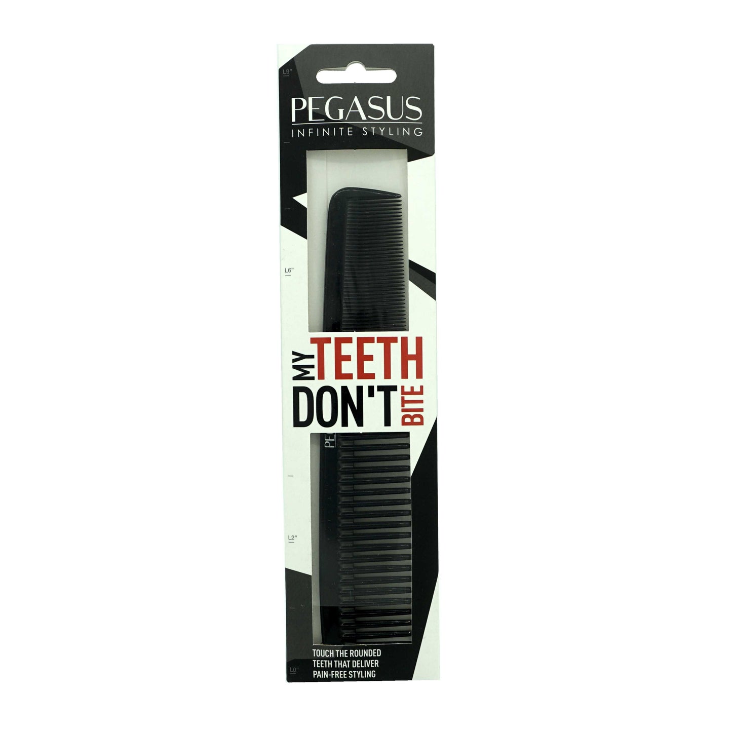 Pegasus 615, 7in Hard Rubber Clipper Comb, Handmade, Seamless, Smooth Edges, Anti Static, Heat and Chemically Resistant, Portable Pocket Purse Dresser Comb | Peines de goma dura - Black