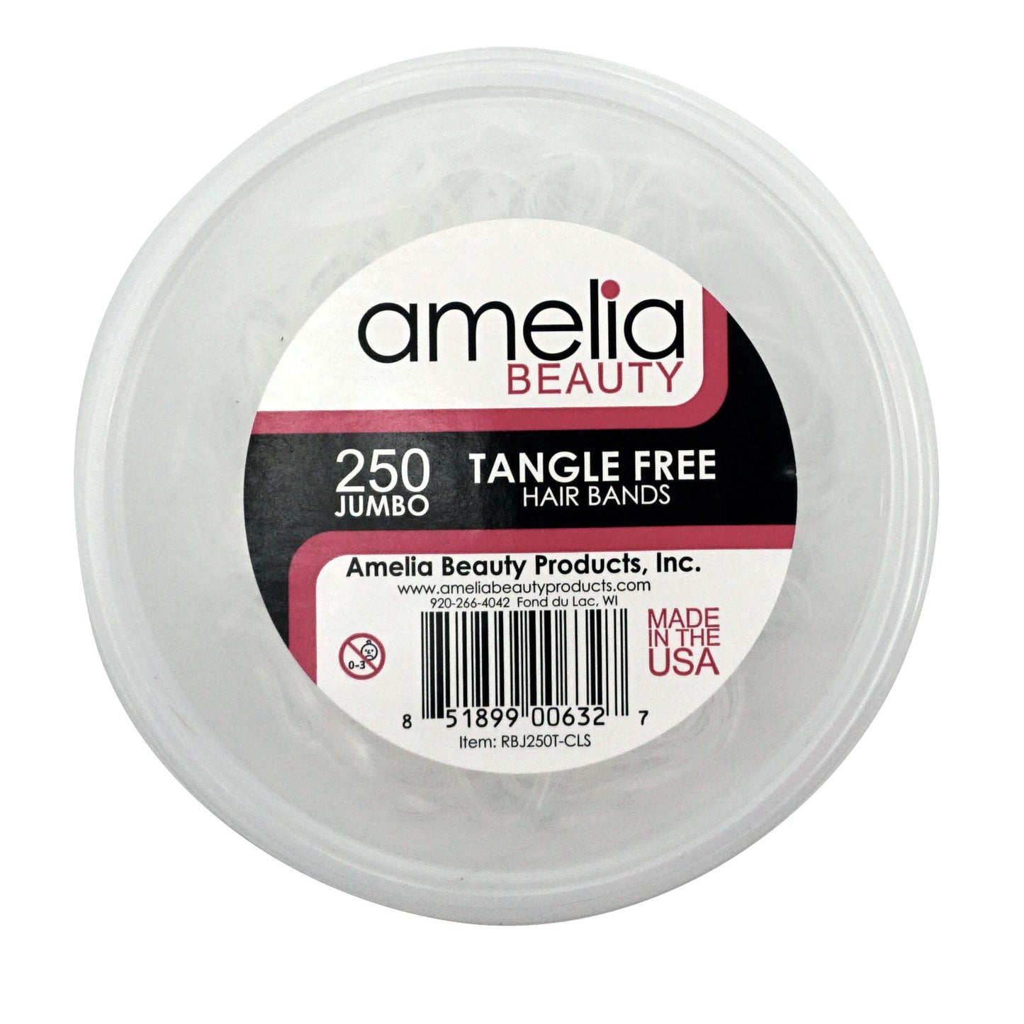 250, Clear, Jumbo Size, Tangle Free for Pony Tails and Braids