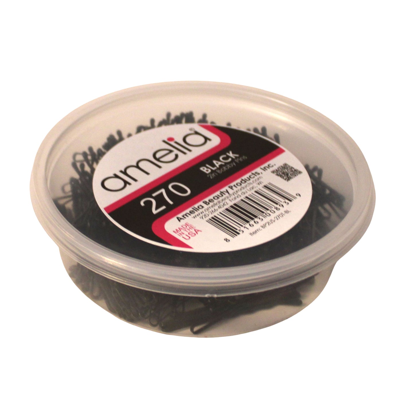 270 Premium Black Bobby Pins,  2 Inch, US-Made Professional Hair Pins with Secure All-Day Hold, Smooth Tips for Styling, Buns & Updos