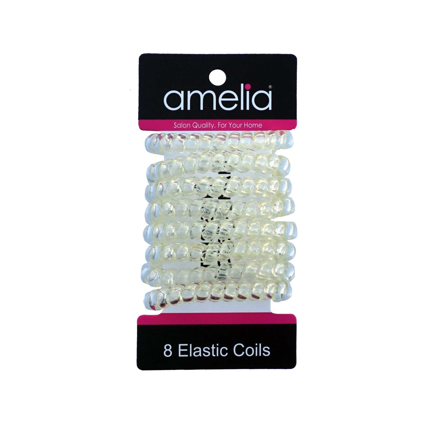 Amelia Beauty Products 8 Large Smooth Elastic Hair Coils, 2. 5in Diameter Thick Spiral Hair Ties, Gentle on Hair, Strong Hold and Minimizes Dents and Creases, Lemonade