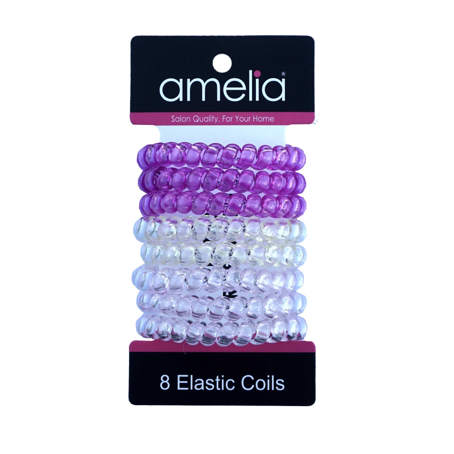 Amelia Beauty Products 8 Large Smooth Elastic Hair Coils, 2. 5in Diameter Thick Spiral Hair Ties, Gentle on Hair, Strong Hold and Minimizes Dents and Creases, Coral Tones