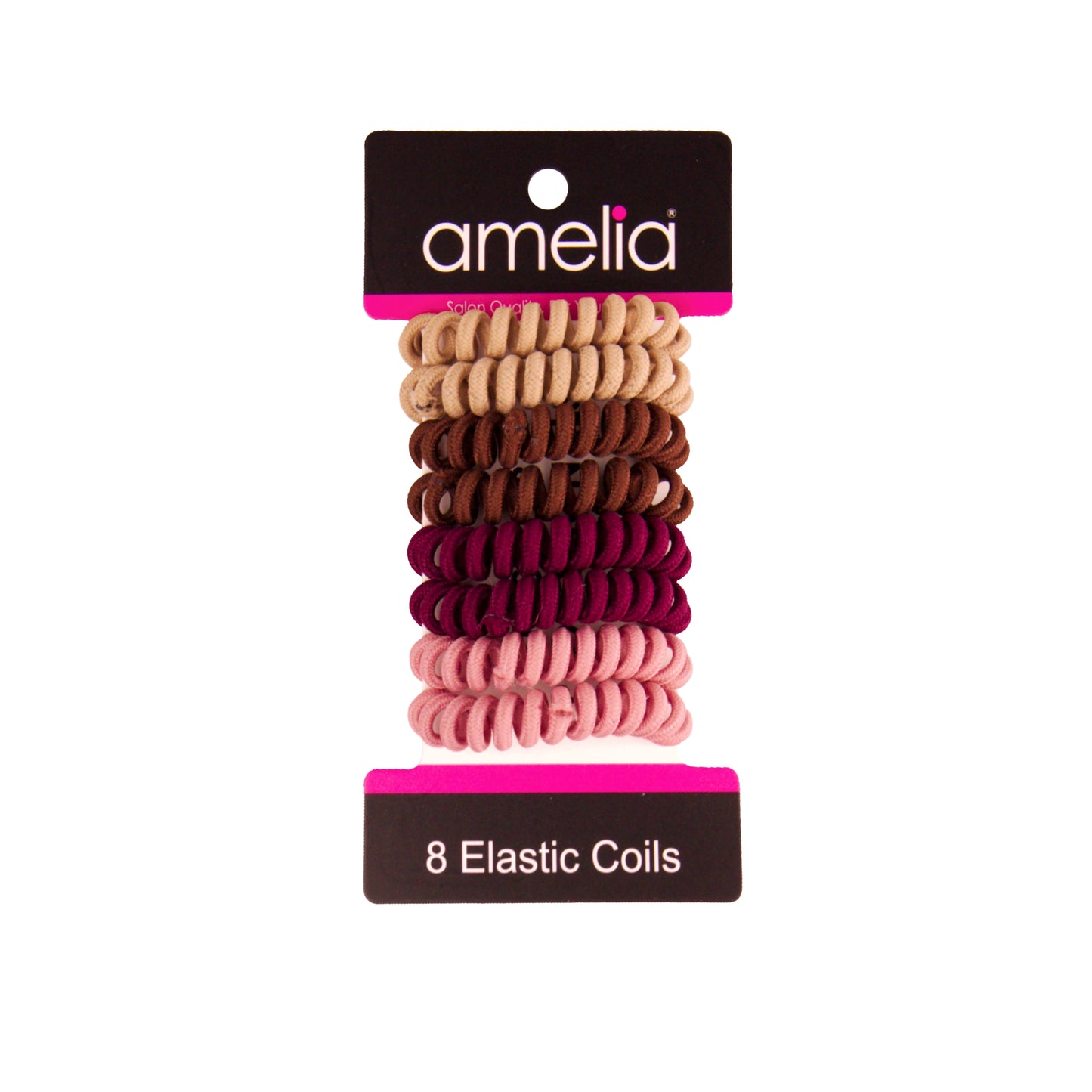 Amelia Beauty, 8 Small Fabric Wrapped Elastic Hair Coils, 1.75in Diameter Spiral Hair Ties, Gentle on Hair, Strong Hold and Minimizes Dents and Creases, Autumn Blend