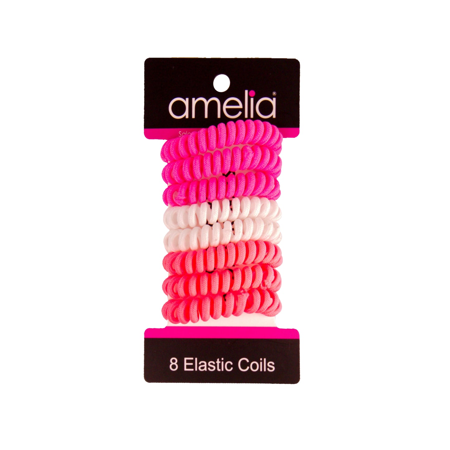 Amelia Beauty, 8 Small Fabric Wrapped Elastic Hair Coils, 1.75in Diameter Spiral Hair Ties, Gentle on Hair, Strong Hold and Minimizes Dents and Creases, Brights Mix