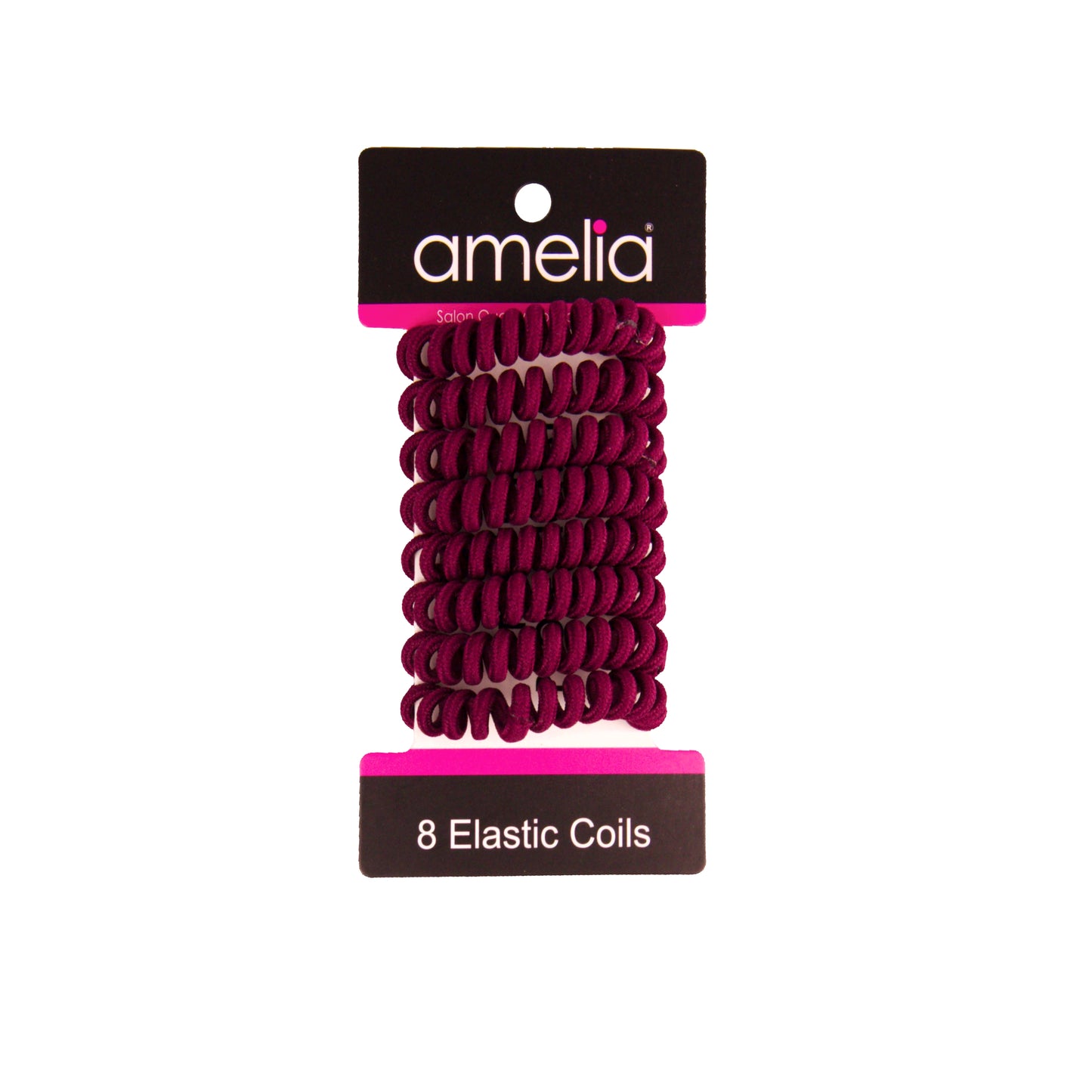 Amelia Beauty, 8 Small Fabric Wrapped Elastic Hair Coils, 1.75in Diameter Spiral Hair Ties, Gentle on Hair, Strong Hold and Minimizes Dents and Creases, Maroon