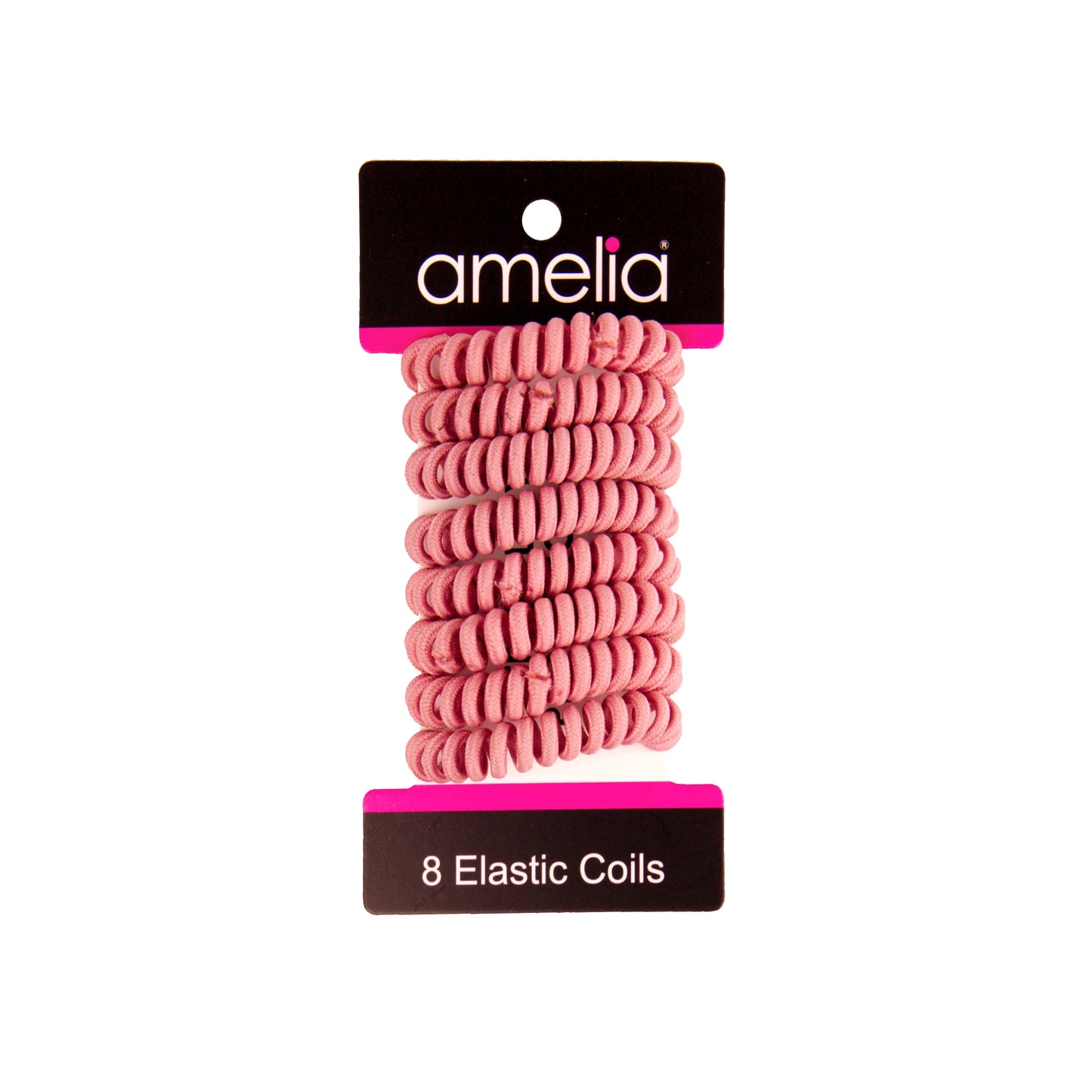 Amelia Beauty, 8 Small Fabric Wrapped Elastic Hair Coils, 1.75in Diameter Spiral Hair Ties, Gentle on Hair, Strong Hold and Minimizes Dents and Creases, Mauve