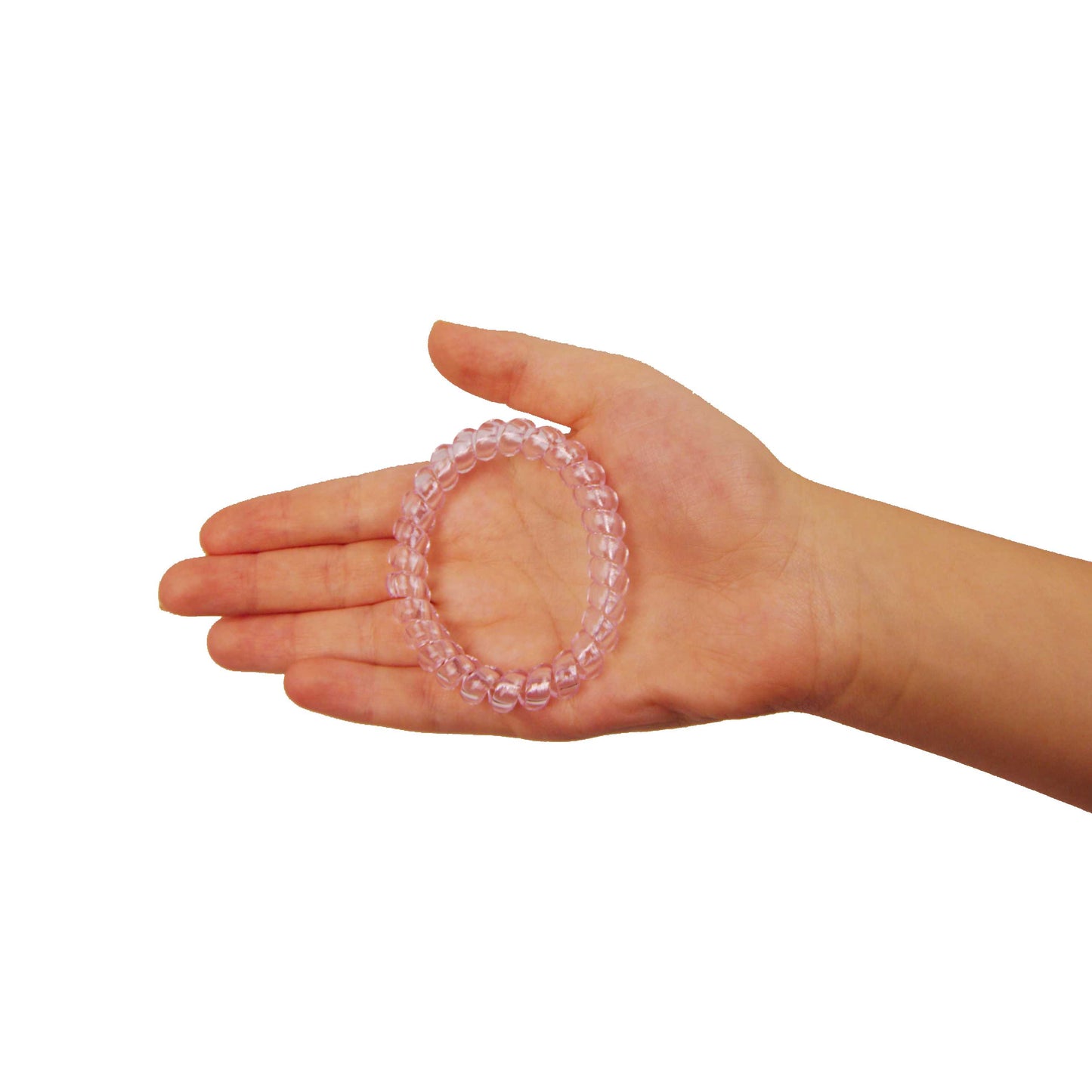 Amelia Beauty Products 8 Large Smooth Elastic Hair Coils, 2. 5in Diameter Thick Spiral Hair Ties, Gentle on Hair, Strong Hold and Minimizes Dents and Creases, PInk