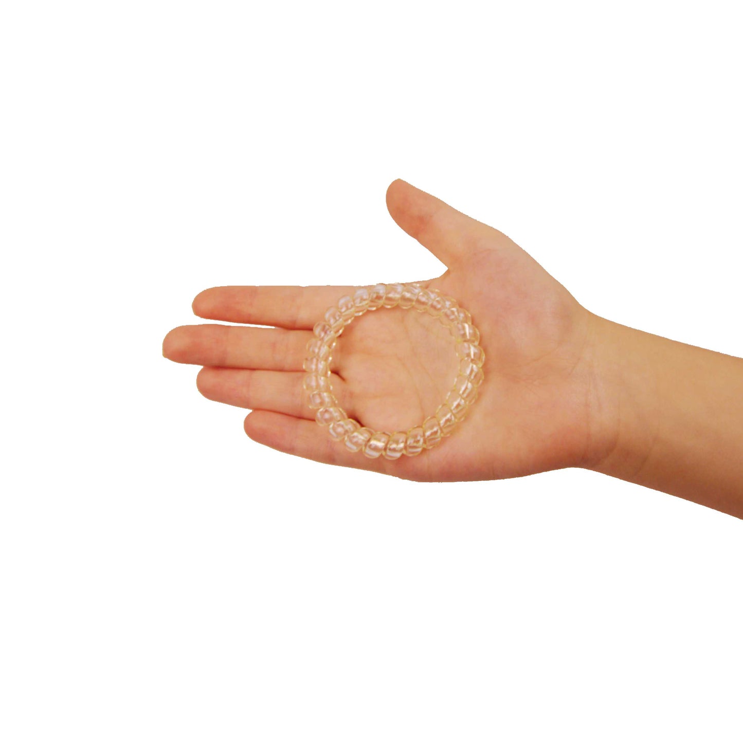 Amelia Beauty Products 8 Large Smooth Elastic Hair Coils, 2. 5in Diameter Thick Spiral Hair Ties, Gentle on Hair, Strong Hold and Minimizes Dents and Creases, Lemonade