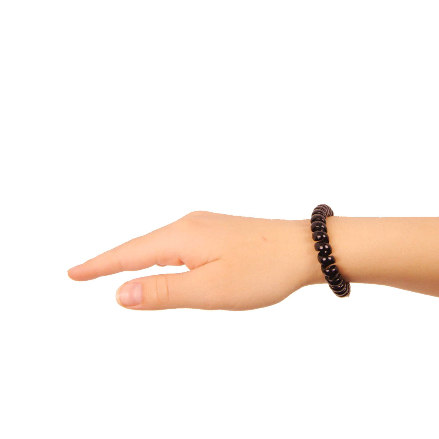 Amelia Beauty Products 8 Medium Elastic Hair Coils, 2.0in Diameter Thick Spiral Hair Ties, Gentle on Hair, Strong Hold and Minimizes Dents and Creases, Black