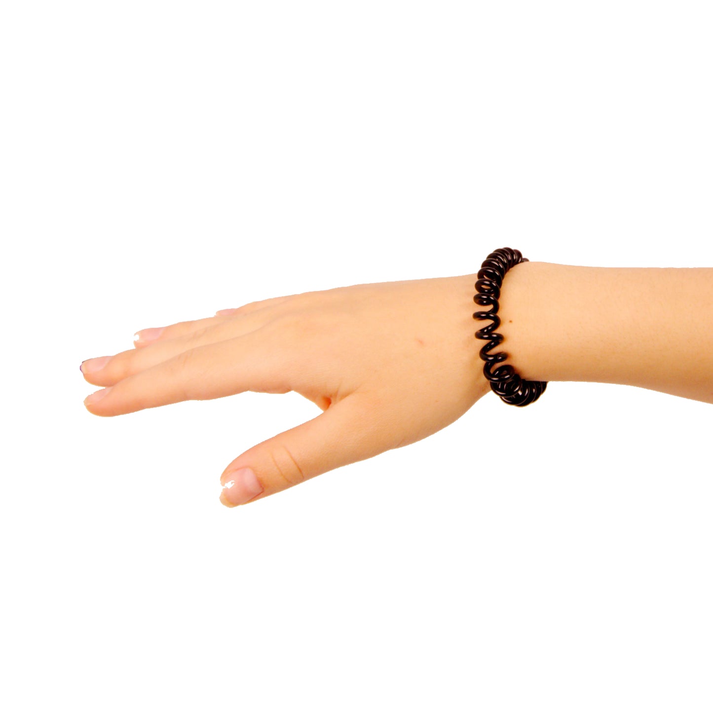Amelia Beauty Products 8 Small Elastic Hair Coils, 1.5in Diameter Thick Spiral Hair Ties, Gentle on Hair, Strong Hold and Minimizes Dents and Creases, Brown