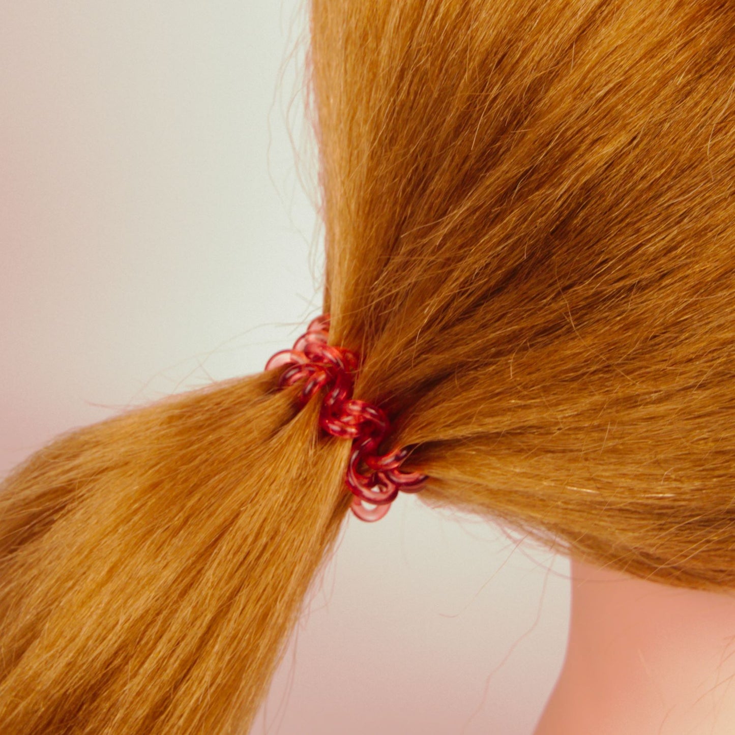 Amelia Beauty Products 8 Small Elastic Hair Coils, 1.5in Diameter Thick Spiral Hair Ties, Gentle on Hair, Strong Hold and Minimizes Dents and Creases, Red, Clear and Blue