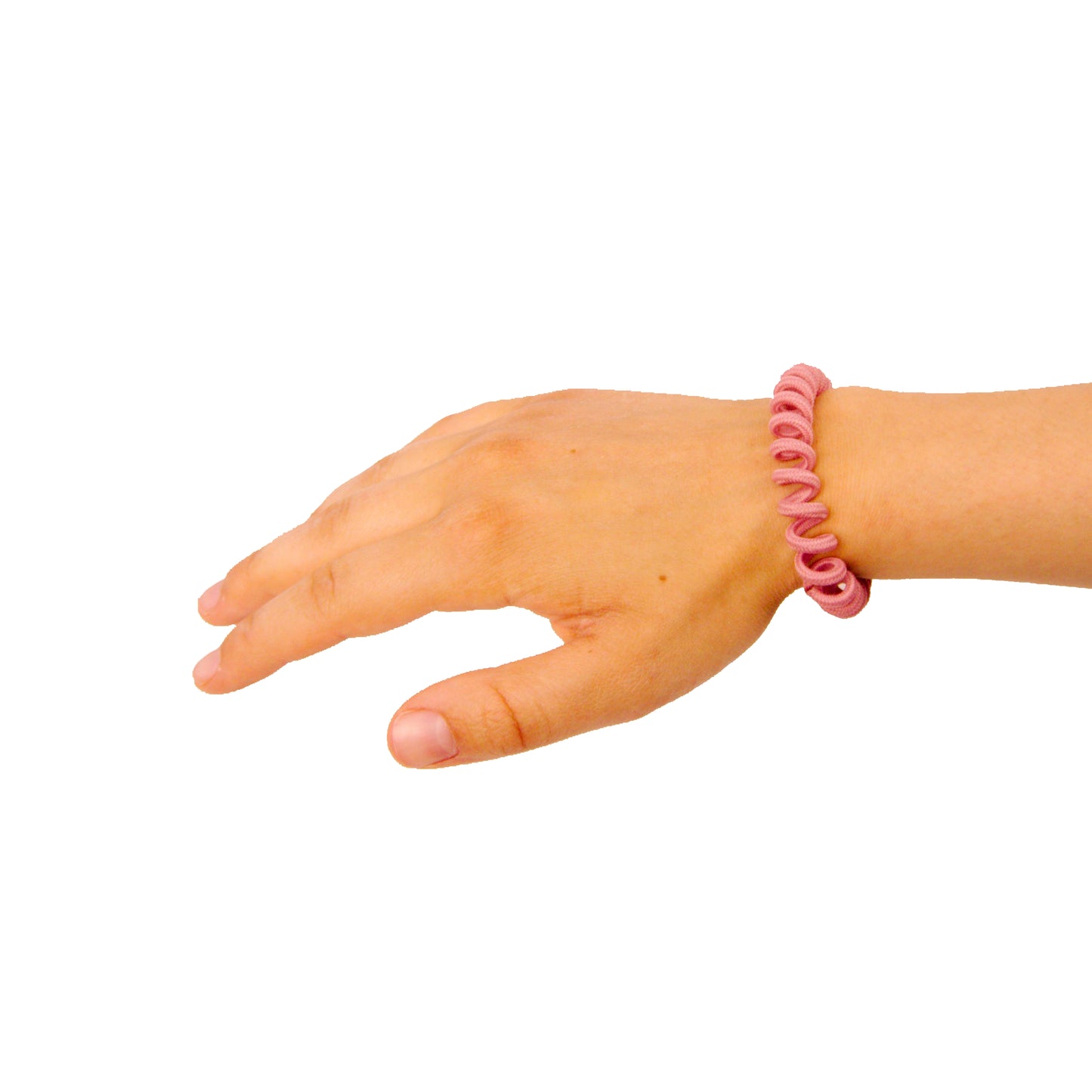 Amelia Beauty, 8 Small Fabric Wrapped Elastic Hair Coils, 1.75in Diameter Spiral Hair Ties, Gentle on Hair, Strong Hold and Minimizes Dents and Creases, Mauve