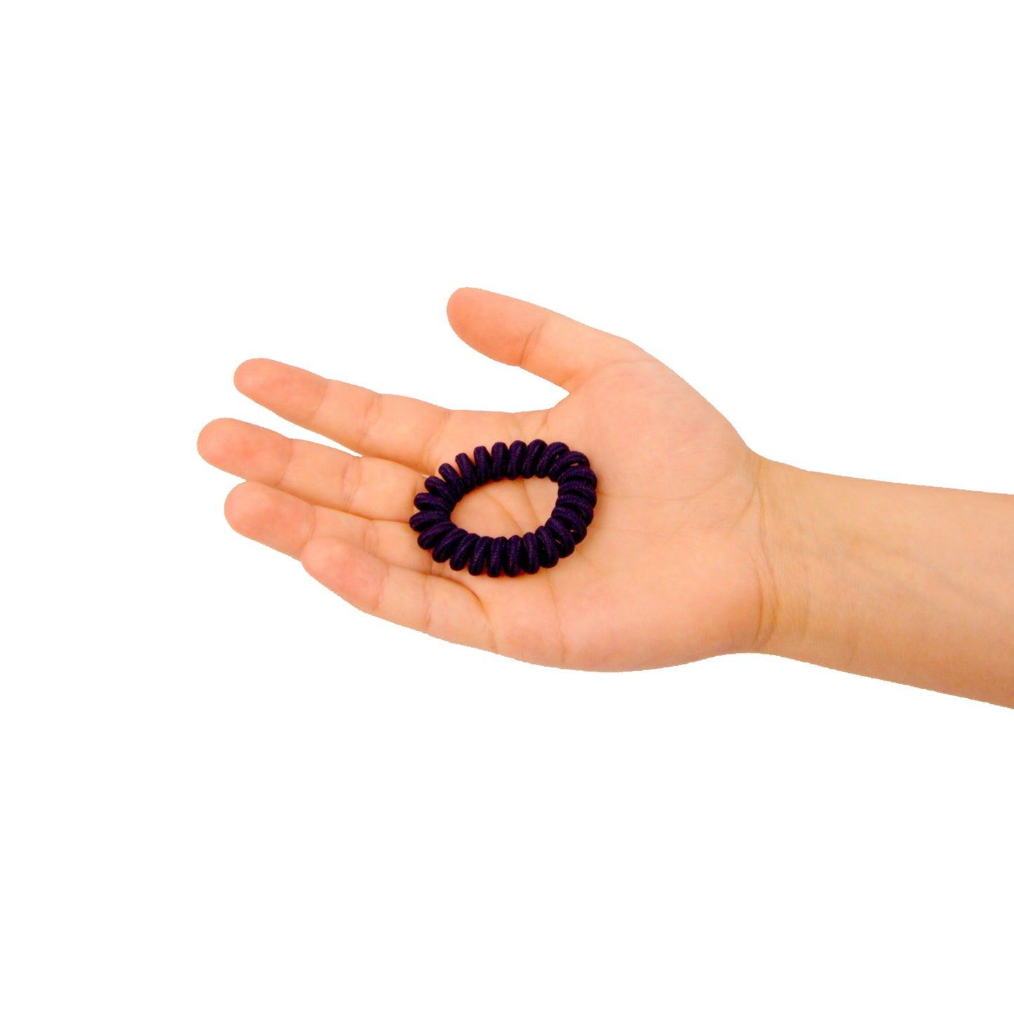 Amelia Beauty, 8 Small Fabric Wrapped Elastic Hair Coils, 1.75in Diameter Spiral Hair Ties, Gentle on Hair, Strong Hold and Minimizes Dents and Creases, Navy Blue