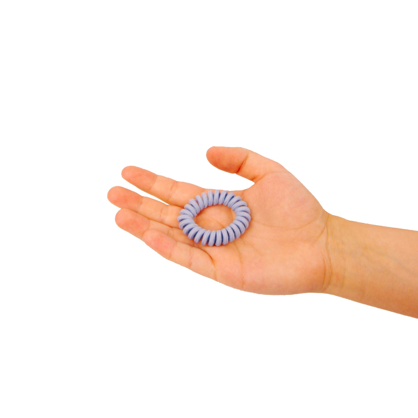 Amelia Beauty, 8 Small Fabric Wrapped Elastic Hair Coils, 1.75in Diameter Spiral Hair Ties, Gentle on Hair, Strong Hold and Minimizes Dents and Creases, Sky Blue