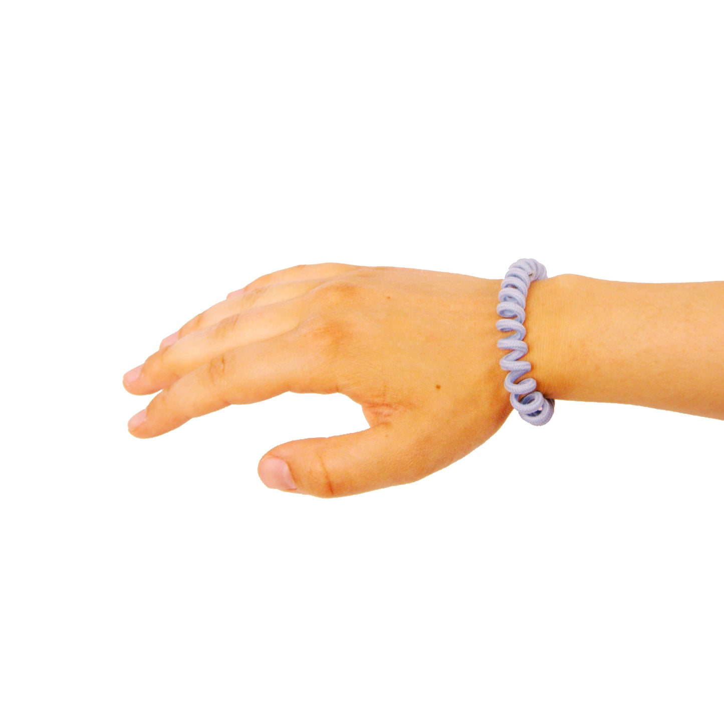 Amelia Beauty, 8 Small Fabric Wrapped Elastic Hair Coils, 1.75in Diameter Spiral Hair Ties, Gentle on Hair, Strong Hold and Minimizes Dents and Creases, Sky Blue