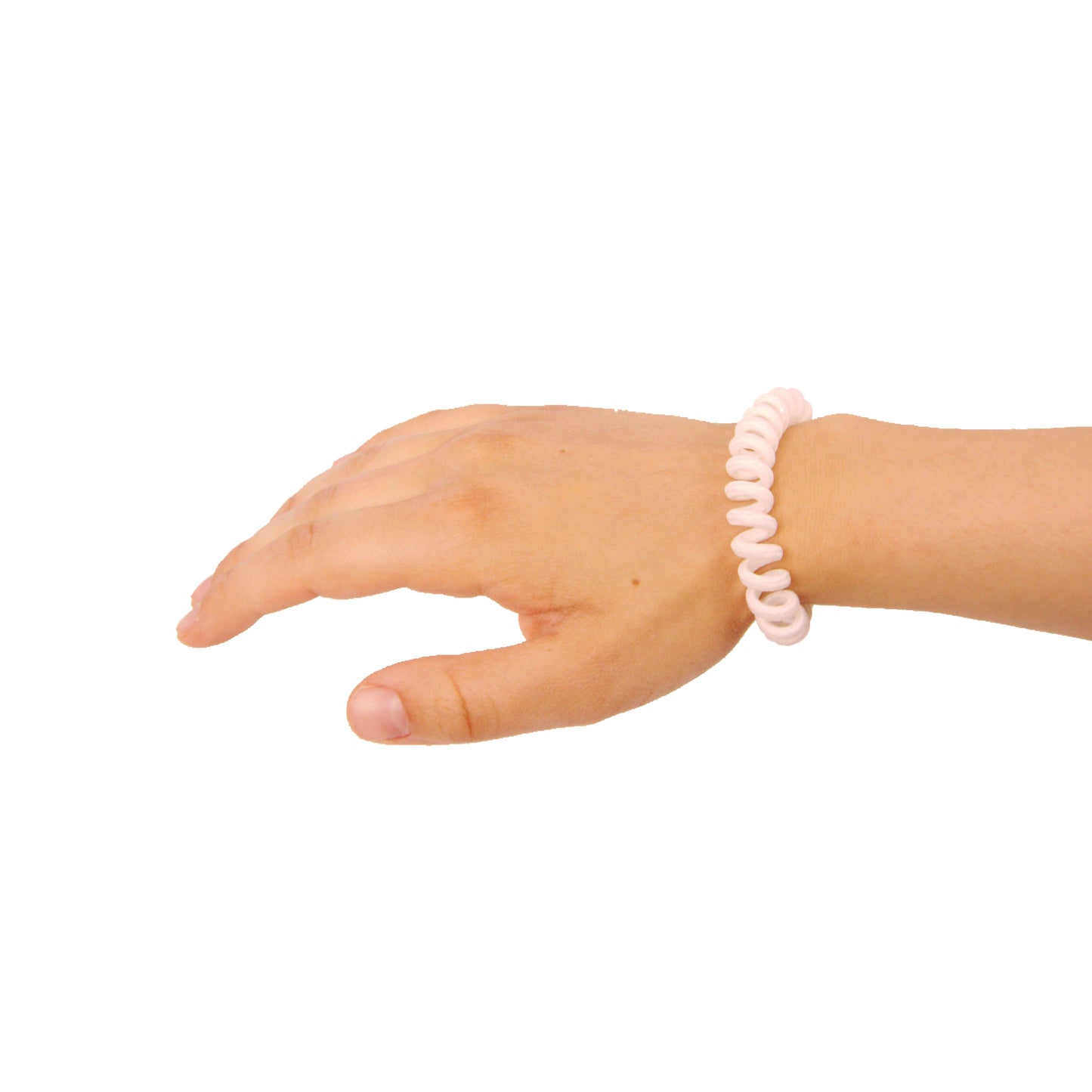 Amelia Beauty, 8 Small Fabric Wrapped Elastic Hair Coils, 1.75in Diameter Spiral Hair Ties, Gentle on Hair, Strong Hold and Minimizes Dents and Creases, White