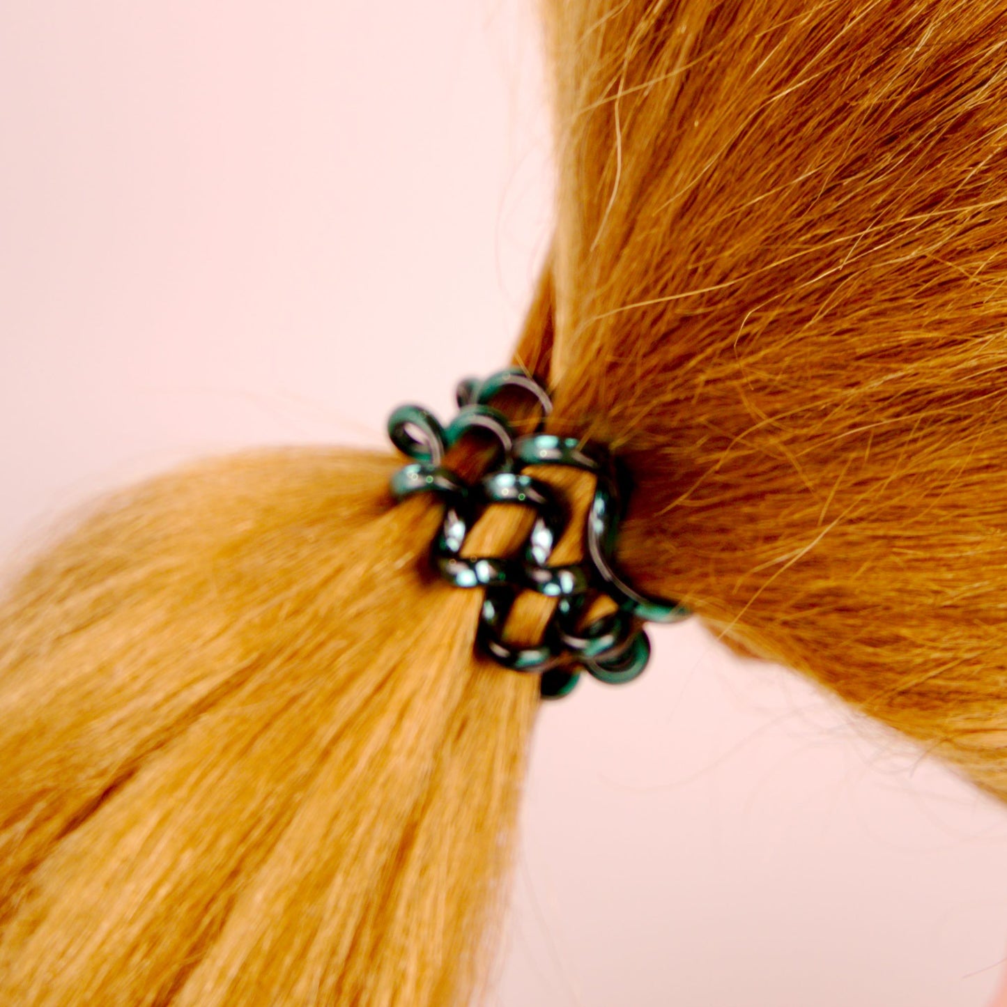 Amelia Beauty, 8 Small Shinny Elastic Hair Telephone Cord Coils, 1.5in Diameter Spiral Hair Ties, Strong Hold, Gentle on Hair, Green