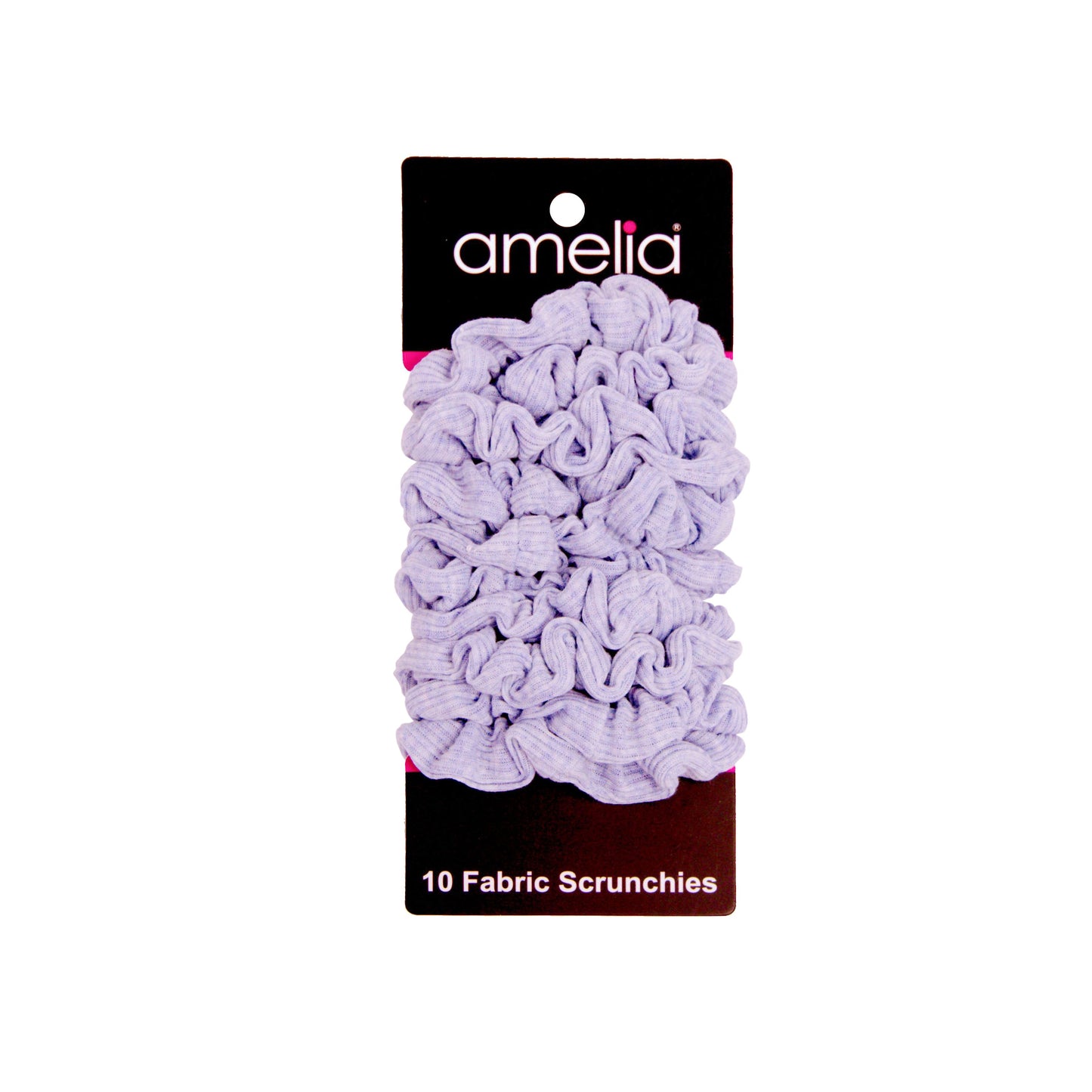 Amelia Beauty, Medium Pastel Blue Ribbed Scrunchies, 2.5in Diameter, Gentle on Hair, Strong Hold, No Snag, No Dents or Creases. 10 Pack