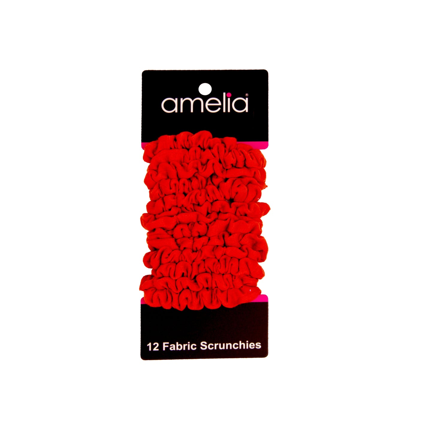 Amelia Beauty, Red Jersey Scrunchies, 2.25in Diameter, Gentle on Hair, Strong Hold, No Snag, No Dents or Creases. 12 Pack