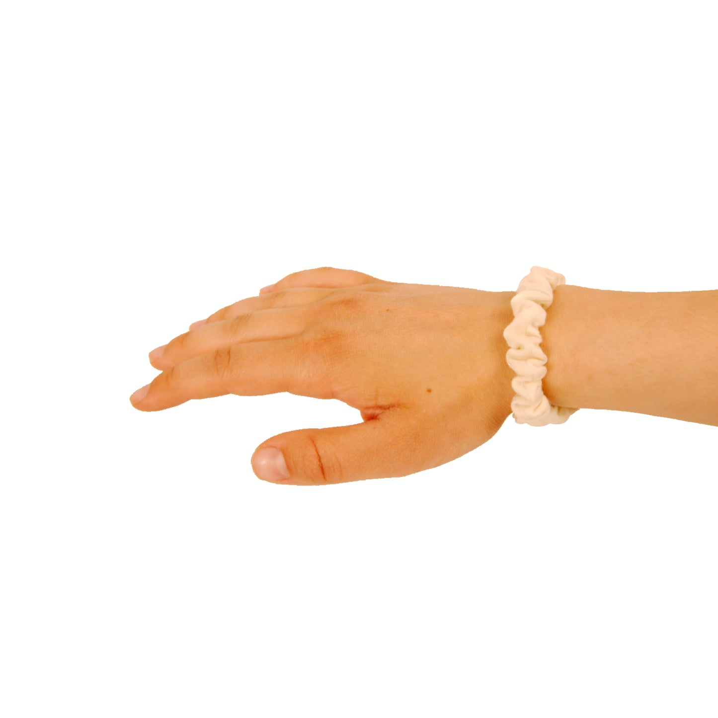Amelia Beauty, White Jersey Scrunchies, 2.25in Diameter, Gentle on Hair, Strong Hold, No Snag, No Dents or Creases. 12 Pack
