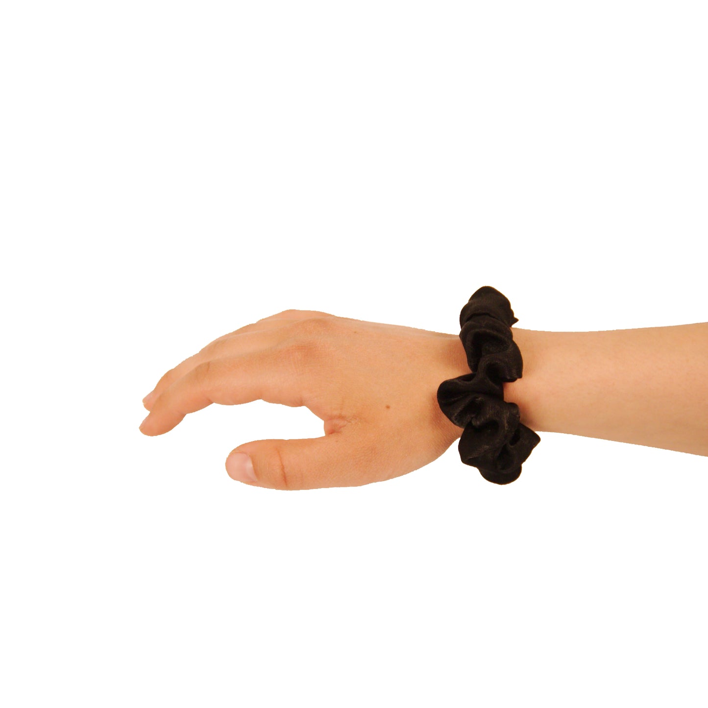Amelia Beauty | 3in Black Crepe Scrunchies | Soft, Gentle and Strong Hold | No Snag, No Dents or Creases | 8 Pack