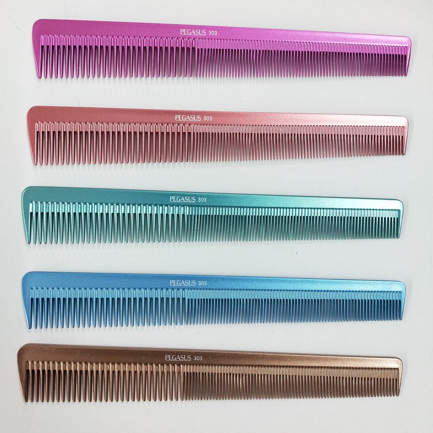 Pegasus MICOLOR 303, 6.5in Hard Rubber Heavy Barber Comb, Handmade, Seamless, Smooth Edges, Anti Static, Heat and Chemically Resistant, Wet Hair, Everyday Grooming Comb | Peines de goma dura - Green