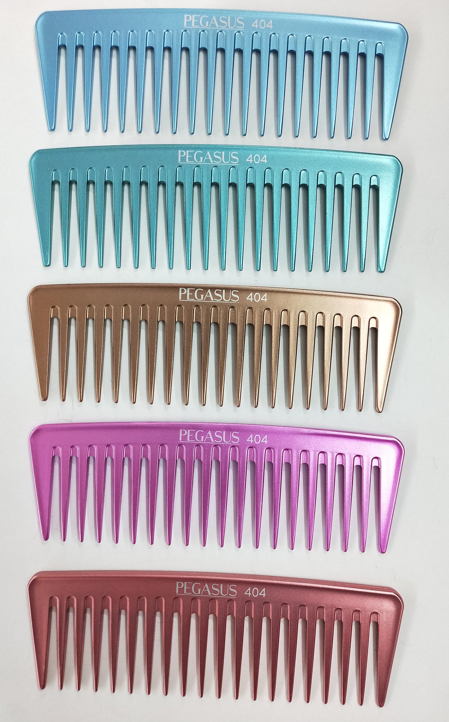 Pegasus MICOLOR 404, 7in Hard Rubber Wide Tooth Tall Styling Comb, Handmade, Seamless, Smooth Edges, Anti Static, Heat and Chemically Resistant, Wet Hair, Everyday Grooming Comb | Peines de goma dura - Gold