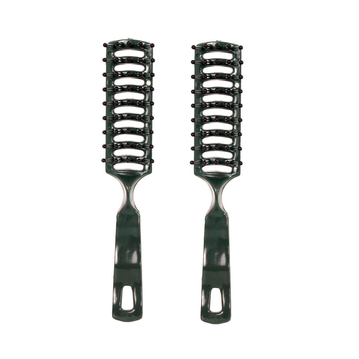 Amelia Beauty - Dark Green - 6in Tipped Vented Hair Brush – Made in USA - Lightweight Detangling & Blow Dry Styling Brush