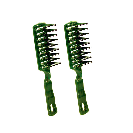 Amelia Beauty - Dark Green - 6in Tipped Vented Hair Brush – Made in USA - Lightweight Detangling & Blow Dry Styling Brush