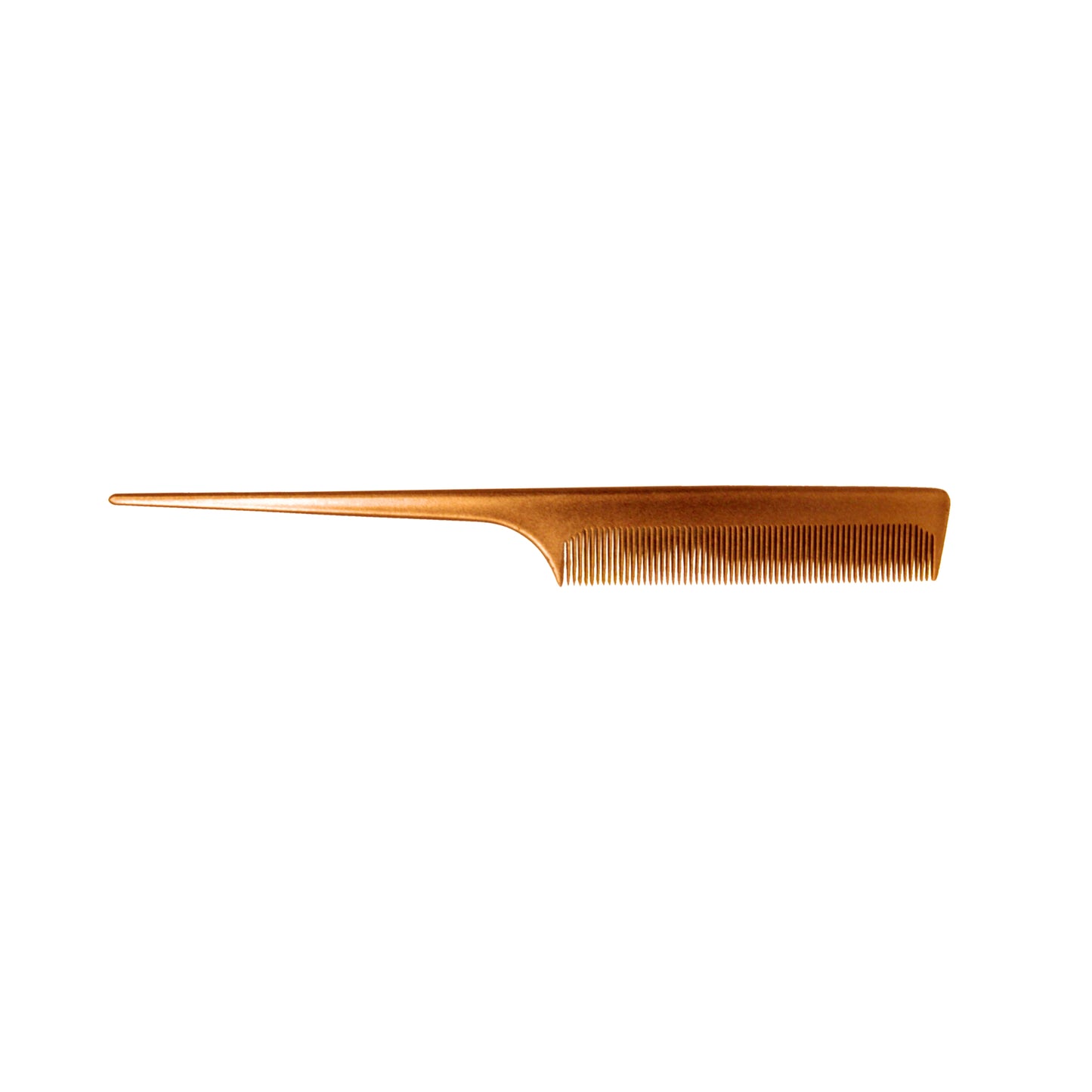 Pegasus MICOLOR 101, 8in Hard Rubber Fine Tooth Rat Tail Comb, Handmade, Seamless, Smooth Edges, Anti Static, Heat and Chemically Resistant, Great for Parting, Coloring Hair | Peines de goma dura - Gold