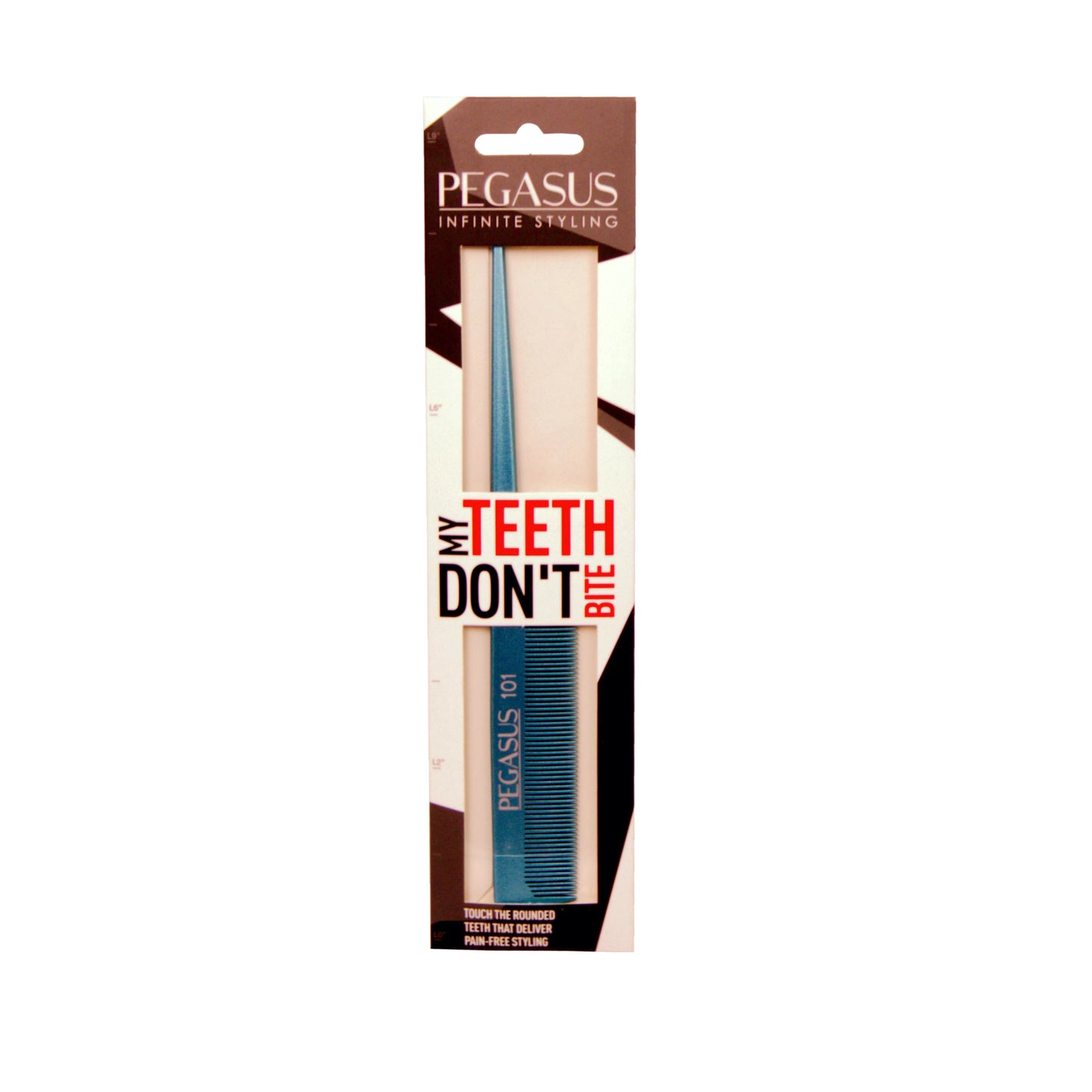 Pegasus MICOLOR 101, 8in Hard Rubber Fine Tooth Rat Tail Comb, Handmade, Seamless, Smooth Edges, Anti Static, Heat and Chemically Resistant, Great for Parting, Coloring Hair | Peines de goma dura - Blue