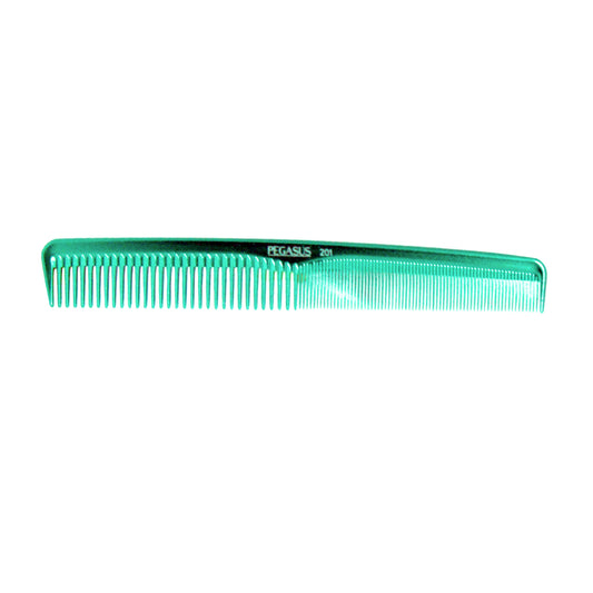 Pegasus MICOLOR 201, 7in Hard Rubber Hair Detangling/Trimmer Comb, Handmade, Seamless, Smooth Edges, Anti Static, Heat and Chemically Resistant, Wet Hair, Everyday Grooming Comb | Peines de goma dura - Green