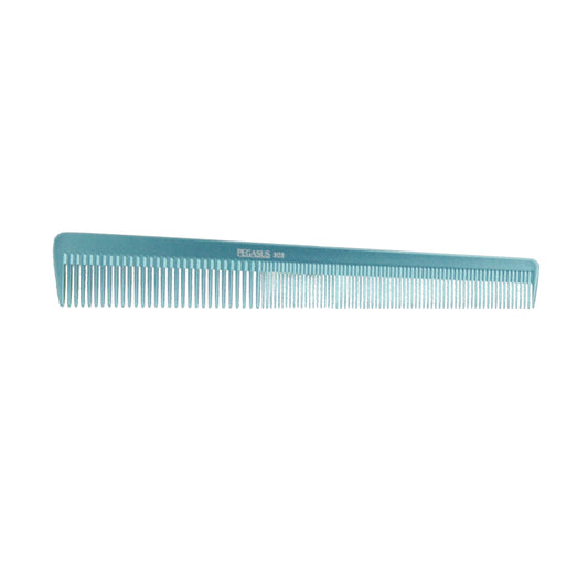 Pegasus MICOLOR 303, 6.5in Hard Rubber Heavy Barber Comb, Handmade, Seamless, Smooth Edges, Anti Static, Heat and Chemically Resistant, Wet Hair, Everyday Grooming Comb | Peines de goma dura - Blue