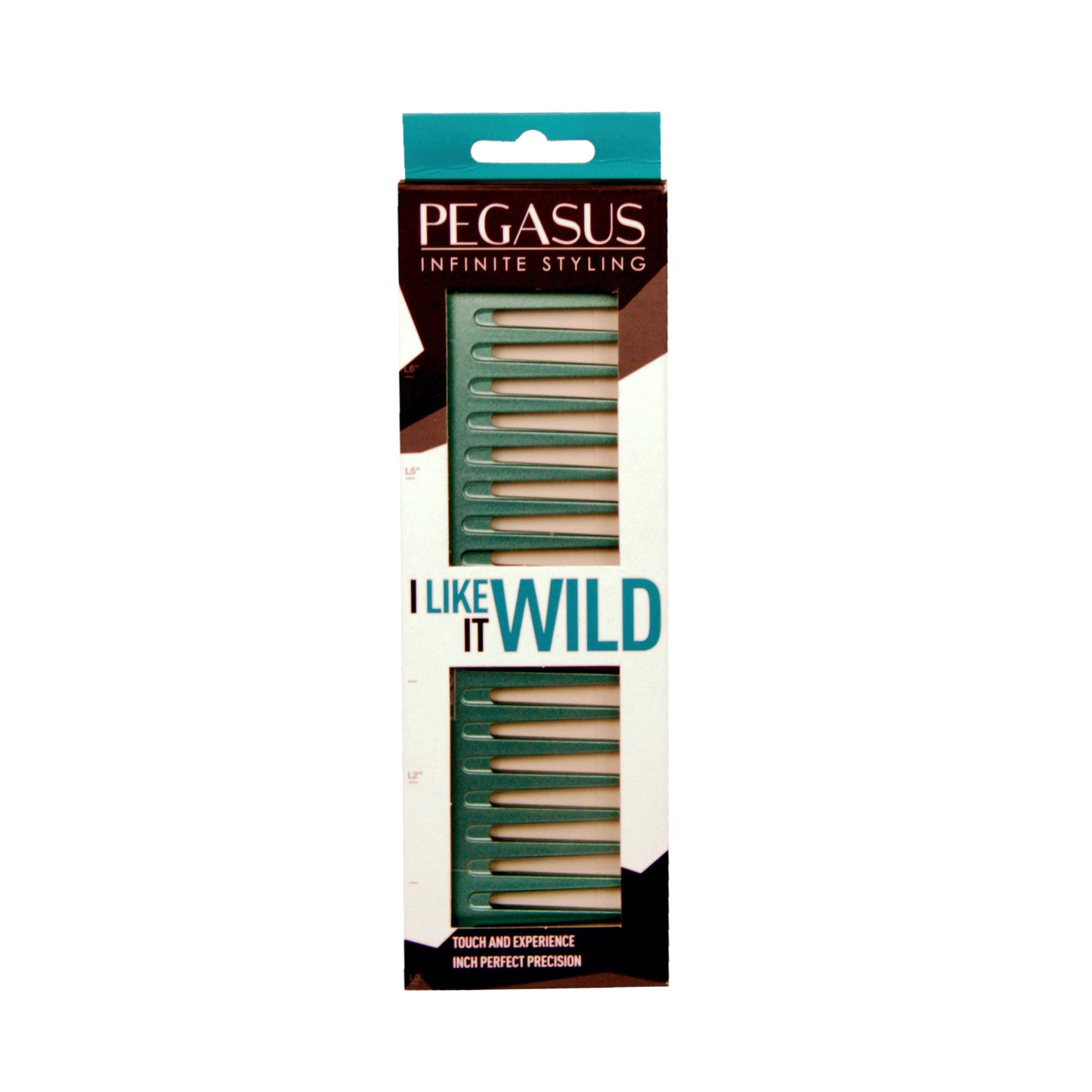 Pegasus MICOLOR 404, 7in Hard Rubber Wide Tooth Tall Styling Comb, Handmade, Seamless, Smooth Edges, Anti Static, Heat and Chemically Resistant, Wet Hair, Everyday Grooming Comb | Peines de goma dura - Green